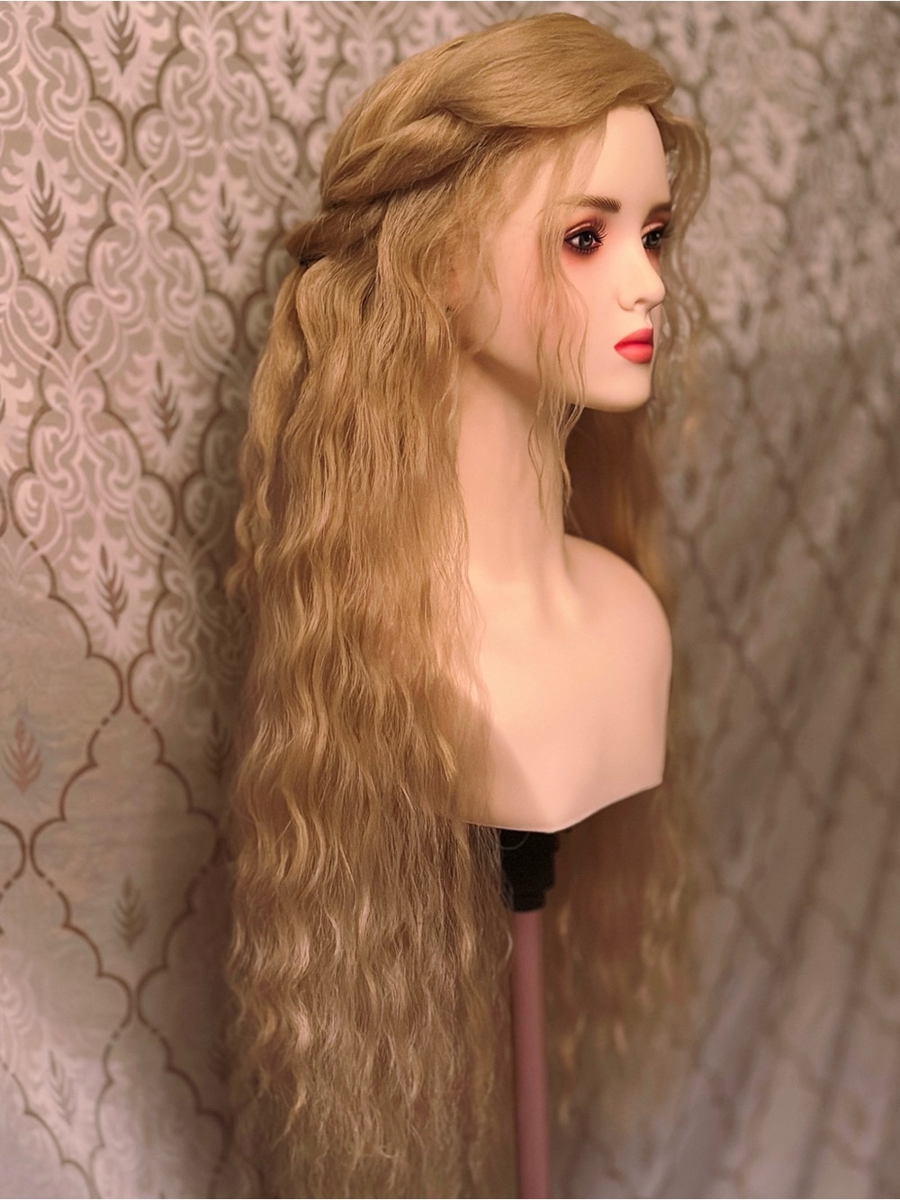 Golden Blonde Maiden Inspired Hardfront Wig - Picture 3 of 4